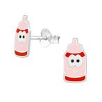 Boucles d'oreilles enfant bouteille de lait argent sterling, Enlèvement ou Envoi, Neuf, Boucles d'oreilles