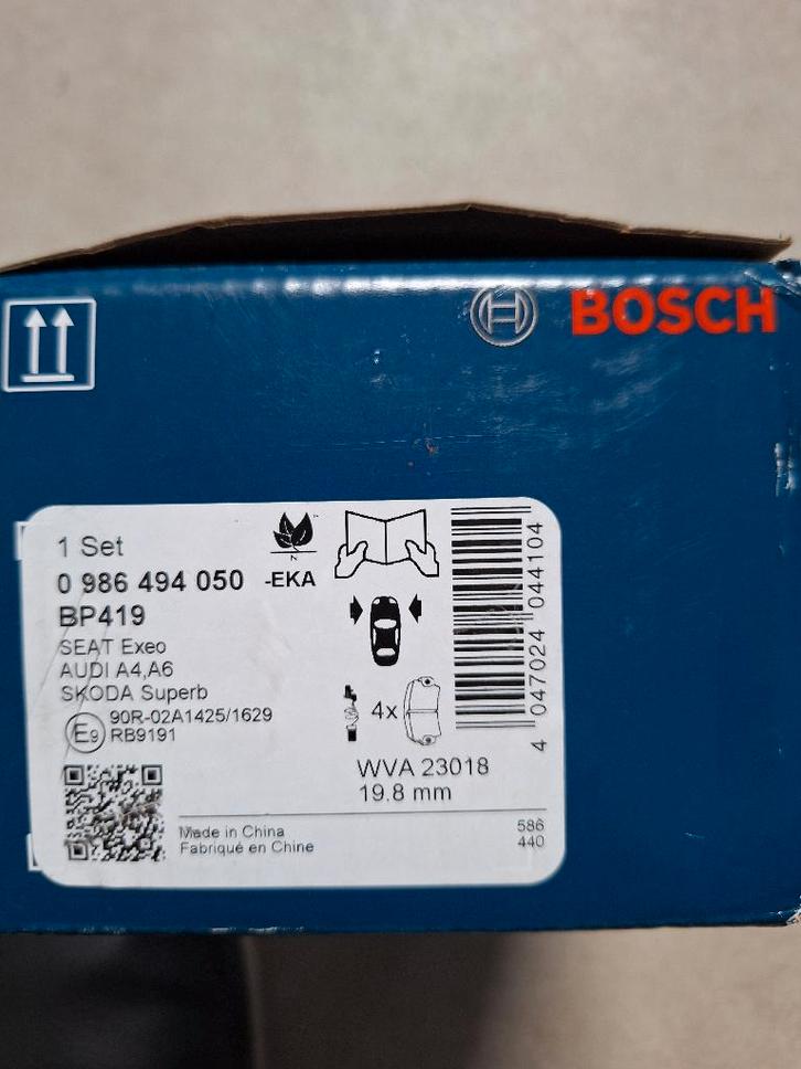 bosch remblokken VA 0986494050, Autos : Pièces & Accessoires, Freins & Transmission, Audi, Seat, Volkswagen, Skoda, Neuf, Enlèvement ou Envoi