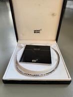 1x kort gedr Montblanc cube ketting met topaz en amethyst, Réglable, Comme neuf, Argent, Argent