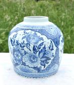 vase delft decor asiatique bleu, Ophalen of Verzenden