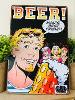 Metalen reclamebord Beer, Nieuw, Reclamebord, Ophalen of Verzenden