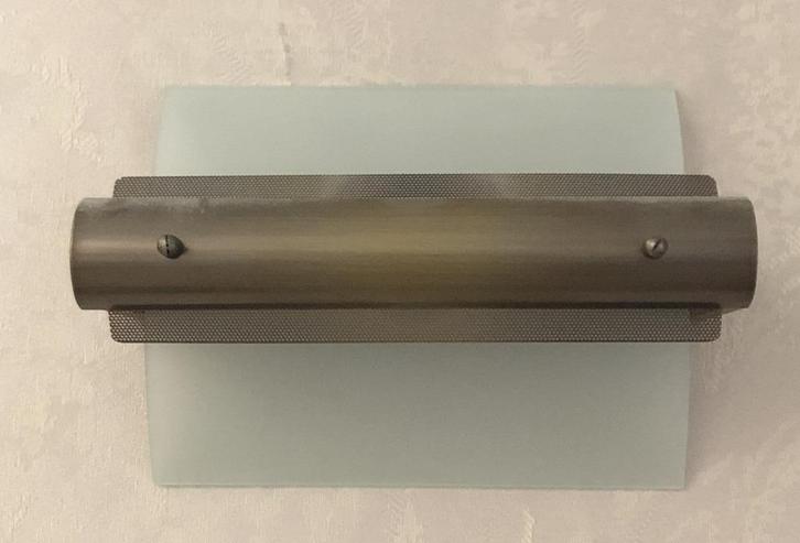 Wandlamp metaal mat brons/wit Linea Verdace halogeen, Huis en Inrichting, Lampen | Wandlampen, Gebruikt, Glas, Metaal, Ophalen of Verzenden