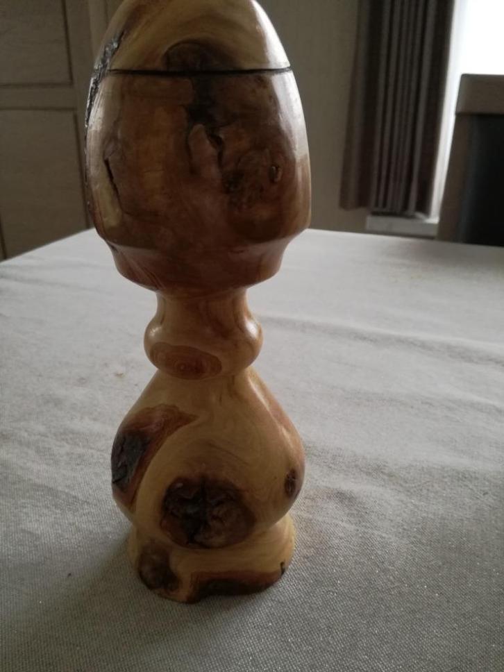 houten kaarsenhouder, eigen draaiwerk, Diversen, Overige Diversen, Zo goed als nieuw, Ophalen
