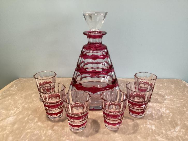 Likeurservies Val Saint Lambert. VSL089/Ab., Antiek en Kunst, Antiek | Servies compleet, Ophalen of Verzenden