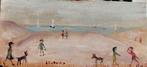 L.S Lowry 1937" "" People on the Beach"" "oil on panel, Antiek en Kunst, Kunst | Schilderijen | Modern, Verzenden