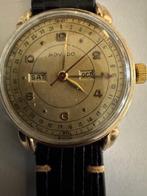 Vintage Movado Triple Date Calender 475, Handtassen en Accessoires, Overige merken, Leer, Polshorloge, Ophalen of Verzenden