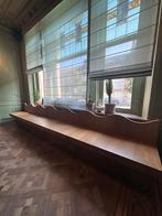 Lange houten zitbank, Ophalen, 125 cm of meer, Zo goed als nieuw, Rechthoekig