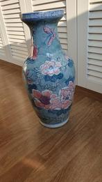 Vase en céramique motif floral, Autres matériaux, Moins de 50 cm, Enlèvement ou Envoi, Neuf
