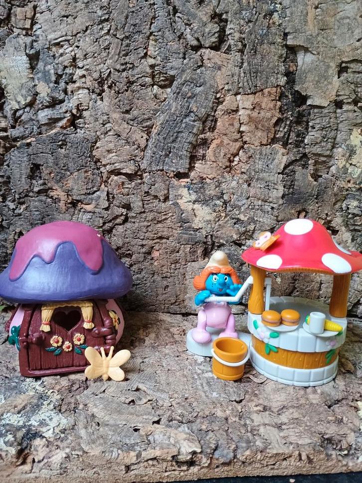 Vintage Smurfenhuisje (Schleich)  Picnic Wish (ideal 1996), Verzamelen, Smurfen, Zo goed als nieuw, Huisje of Attribuut, Smurfin