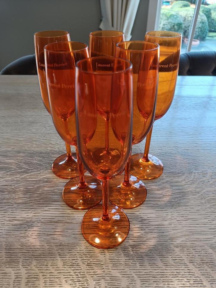 Set vintage Laurent Perrier 'Leonardo' champagneglazen, Antiek en Kunst, Antiek | Glaswerk en Kristal, Ophalen of Verzenden