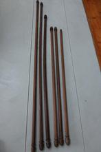 Lot houten gordijnroeden met bijhorende VINTAGE, Maison & Meubles, Ameublement | Rideaux & Stores à lamelles, Brun, Utilisé, VINTAGE