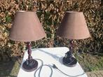 2 lampes de chevet brunes Massive, Enlèvement, Utilisé, Moins de 50 cm