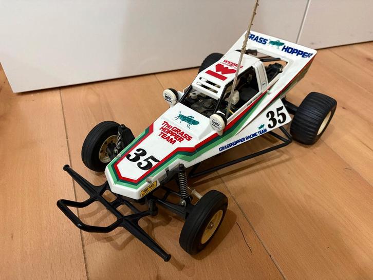Tamiya Grasshopper uit 1984 nr 5843, Hobby en Vrije tijd, Modelbouw | Radiografisch | Auto's, Zo goed als nieuw, Auto offroad
