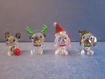 Swarovski Holiday Cheers "Christmas Dogs" Set van 4 stuks. beschikbaar voor biedingen
