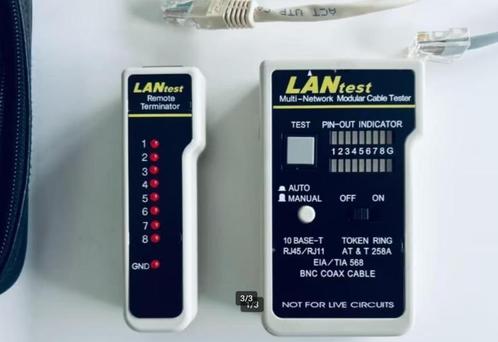 Kabeltester Coaxial RJ45, Computers en Software, Pc- en Netwerkkabels, Gebruikt, Ophalen of Verzenden