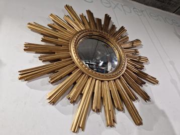 Vintage Sunburst Zonnespiegel Goudkleurig Hars  60cm
 beschikbaar voor biedingen