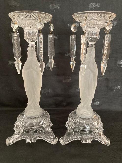 Chandeliers vintage en verre - Maria, Antiquités & Art, Antiquités | Bougeoirs, Verre, Enlèvement ou Envoi