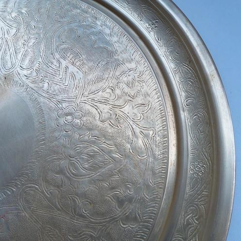 Groot koperen dienblad.  Diameter: 49 cm, Huis en Inrichting, Woonaccessoires | Dienbladen, Ophalen of Verzenden