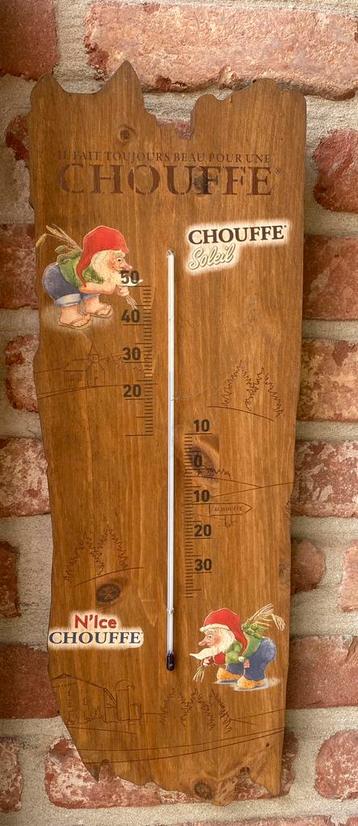 La Chouffe houten thermometerbord – zeldzaam en sfeervol! beschikbaar voor biedingen