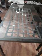 Table en verre et fer forgé, Ophalen, Gebruikt, 50 tot 100 cm, Glas