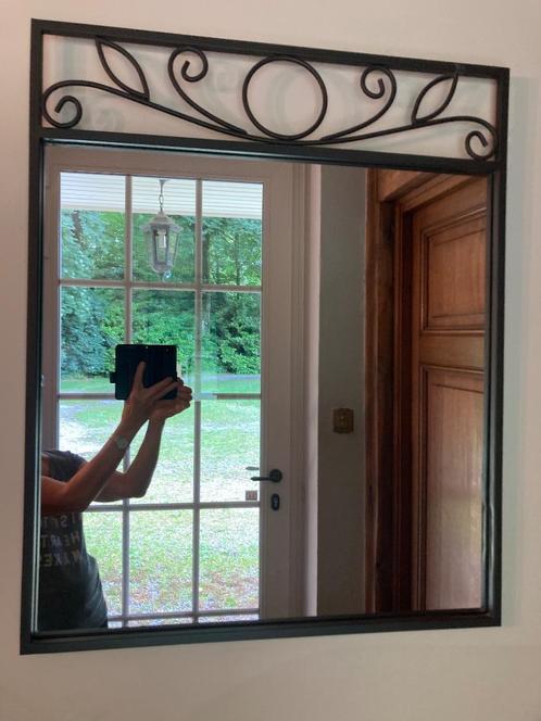 Miroir fer forgé, Huis en Inrichting, Woonaccessoires | Spiegels, Zo goed als nieuw, 50 tot 75 cm, Minder dan 100 cm, Rechthoekig