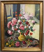 Adrien DUPAGNE, bloemen op tafel, Antiek en Kunst, Kunst | Schilderijen | Klassiek, Ophalen of Verzenden