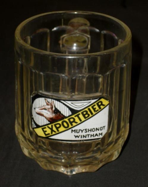 BROUWERIJ MUYSHONDT, WINTHAM BIERPOT EXPORTBIER, Verzamelen, Glas en Drinkglazen, Gebruikt, Bierglas, Ophalen of Verzenden