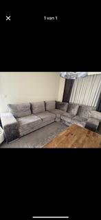 L zetel + poef, Huis en Inrichting, Ophalen, Gebruikt, Hoekbank