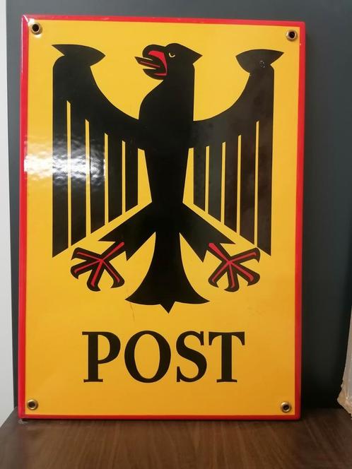 Emaille bord Duitse Post Reichsadler, Antiek en Kunst, Antiek | Email, Ophalen of Verzenden