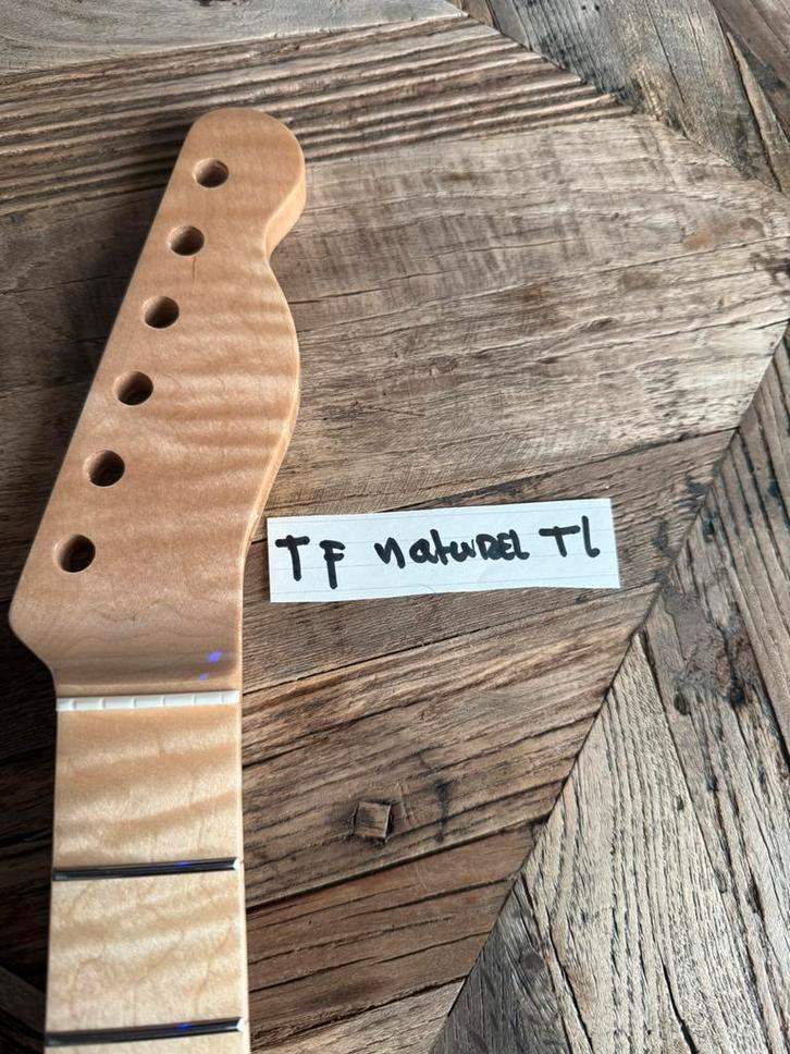 Telecaster hals” Tiger Flame Naturel poly high gloss”TF NAT, Muziek en Instrumenten, Instrumenten | Onderdelen, Nieuw, Verzenden