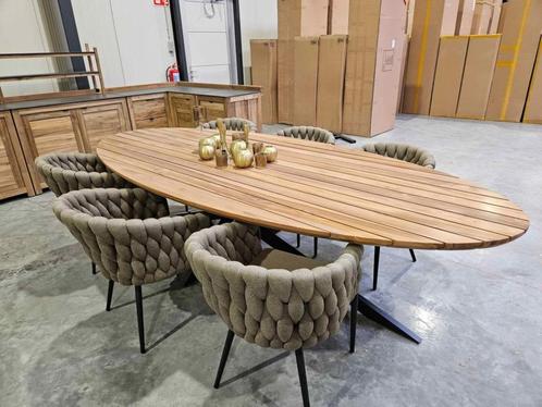 Ovaal tuintafel in teakhout Nu in promo, Tuin en Terras, Tuintafels, Nieuw, Ovaal, Teakhout, Ophalen