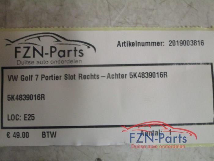 Deurslot Mechaniek 4Deurs rechts-achter Volkswagen Golf (227, Auto-onderdelen, Carrosserie, Gebruikt, Ophalen