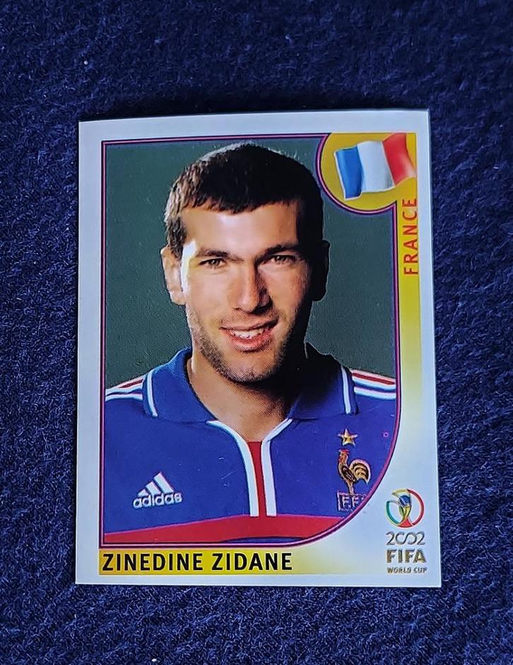 Panini sticker card voetbal ' WK 2002 - Zinedine Zidane ', Verzamelen, Sportartikelen en Voetbal, Nieuw, Poster, Plaatje of Sticker
