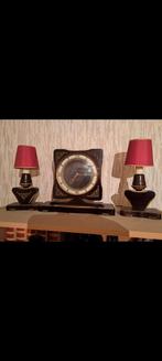 vintage klokkenset met twee bijpassende lampen, Ophalen, Zo goed als nieuw
