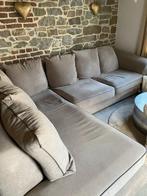 Canape avec meridienne couleur taupe, Ophalen of Verzenden, Gebruikt