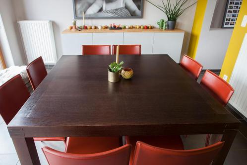 Strakke volhouten tafel 8 personen, Maison & Meubles, Tables | Tables à manger, Enlèvement ou Envoi