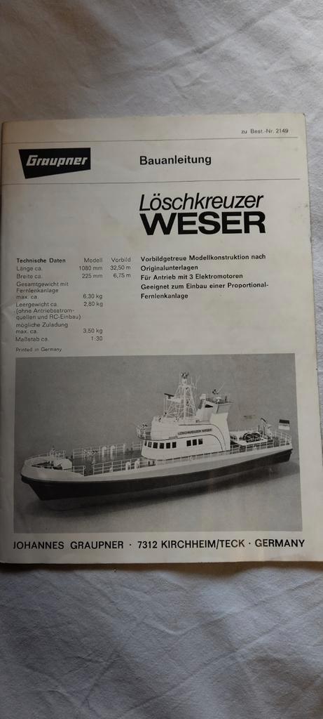 RC boot Bremerhaven- Graufner 108mm, Cargo casco, Hobby & Loisirs créatifs, Modélisme | Bateaux & Navires, Enlèvement ou Envoi