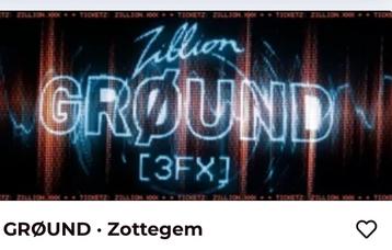 3 billets zillion ground pour Zottegem le 24 mai, Tickets & Billets, Trois personnes ou plus