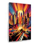 Peinture sur verre Piano City 60x90cm + système d'accrochage, Maison & Meubles, Envoi, Neuf