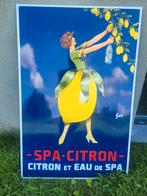 Plaque émaillée spa citron 1 mètre x 65 cm, Verzamelen, Merken en Reclamevoorwerpen, Ophalen of Verzenden, Zo goed als nieuw