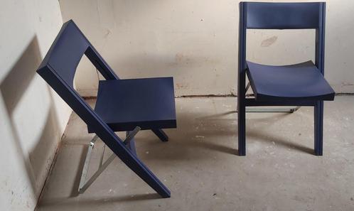 2x Vintage Ikea SENNIK Niels Gammelgaard Design Klap Stoel, Huis en Inrichting, Stoelen, Gebruikt, Twee, Kunststof, Metaal, Blauw