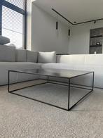 Zwart stalen salontafel La Redoute 100x100, Huis en Inrichting, Ophalen, 50 tot 75 cm, Vierkant, Zo goed als nieuw