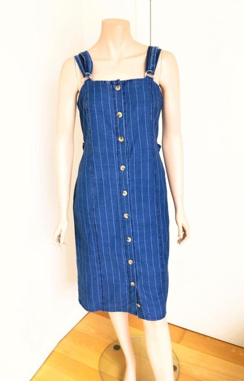 KLEED - OVERGOOIER - Hampton Bay - 100% katoen - 36, Kleding | Dames, Jurken, Zo goed als nieuw, Maat 36 (S), Blauw, Knielengte