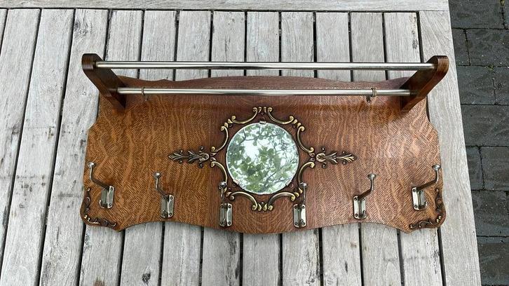 Miroir porte-manteau mural ancien — Style Art Nouveau, Maison & Meubles, Accessoires pour la Maison | Portemanteaux, Utilisé, Portemanteau mural