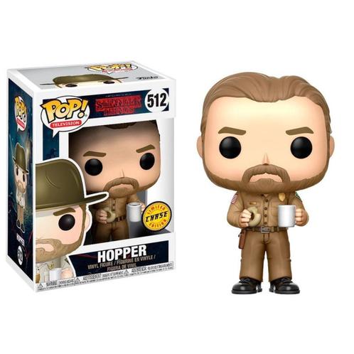 Funko POP Stranger Things - Hopper (512) Limited Chase, Collections, Jouets miniatures, Neuf, Envoi