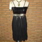 (12)- robe femme t. 38 noire et argentée - neuve -, Maat 38/40 (M), Zwart, Nieuw, Ophalen of Verzenden