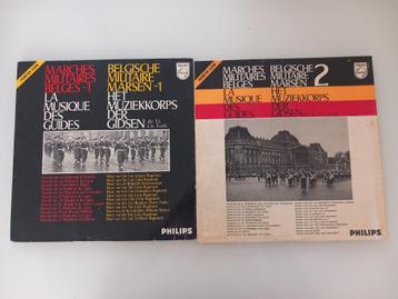 2 vinyles, LP, Marches militaires belges, Music Corps of Gui, Enlèvement ou Envoi, 12 pouces