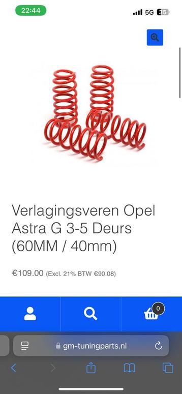 Opel astra g verlagingsveren beschikbaar voor biedingen