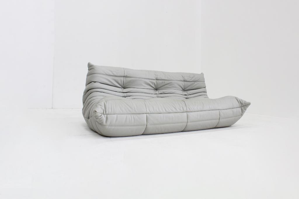 Vintage Togo 3-zits sofa leer Michel Ducaroy Ligne Roset, Ophalen of Verzenden