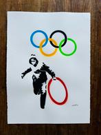 Jeux Olympiques Banksy 76 x 56 cm sur papier Arches, Enlèvement ou Envoi